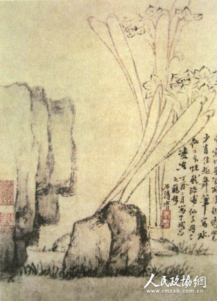 清 石濤 《水仙圖》 廣東省博物館藏