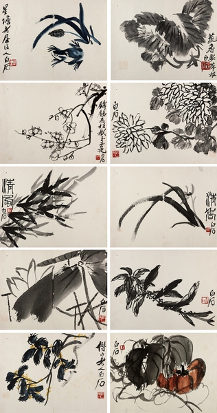 齊白石 1950年作 花卉冊(cè) 冊(cè)頁(yè) （十開）_副本