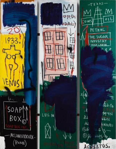 讓·米切爾·巴斯奎特 （Jean-Michel Basquiat）《無題》估價(jià)： 4,000,000 — 6,000,000 英鎊

成交價(jià)：6,492,500 英鎊