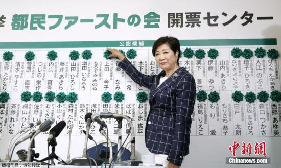 資料圖：東京女知事小池百合子。