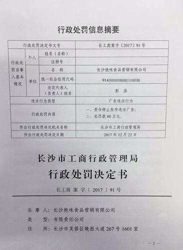 絕味鴨脖因低俗廣告被重罰 騰訊、天貓也要被懲處