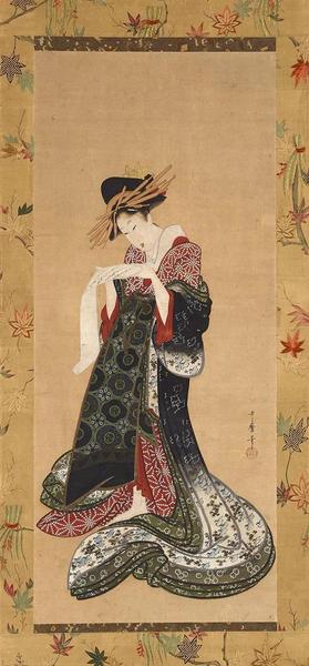 《藝妓讀信》，喜多川歌麿（1753?1806），紙本設(shè)色，約1805?6年