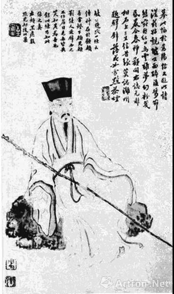 翁方綱摹臨《東坡先生小像》，現(xiàn)藏臺(tái)灣“國(guó)立中央圖書(shū)館”