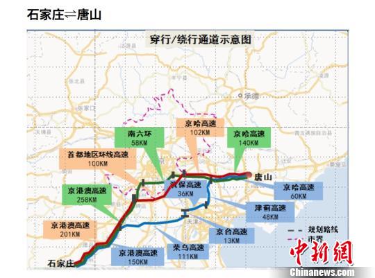 自2018年12月1日起，北京市行政區(qū)域內(nèi)道路全天禁止國(guó)三排放標(biāo)準(zhǔn)柴油載貨汽車行駛。圖為繞行示意圖。北京交通部門供圖