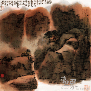 孤云與歸鳥(niǎo)-68x68cm-1986年-賴少其